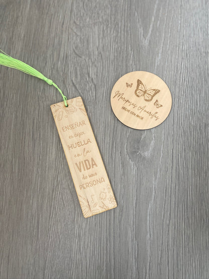 Marcapáginas profe huella