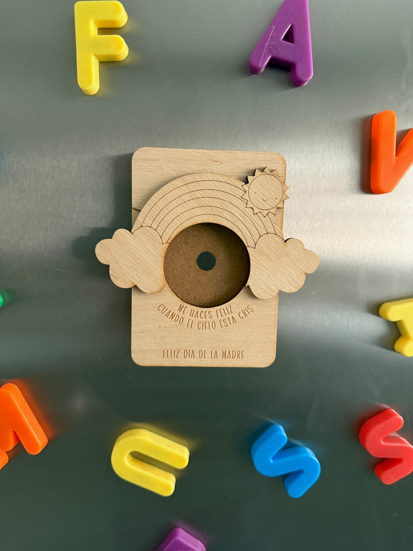 Marco arco iris mamá para la nevera