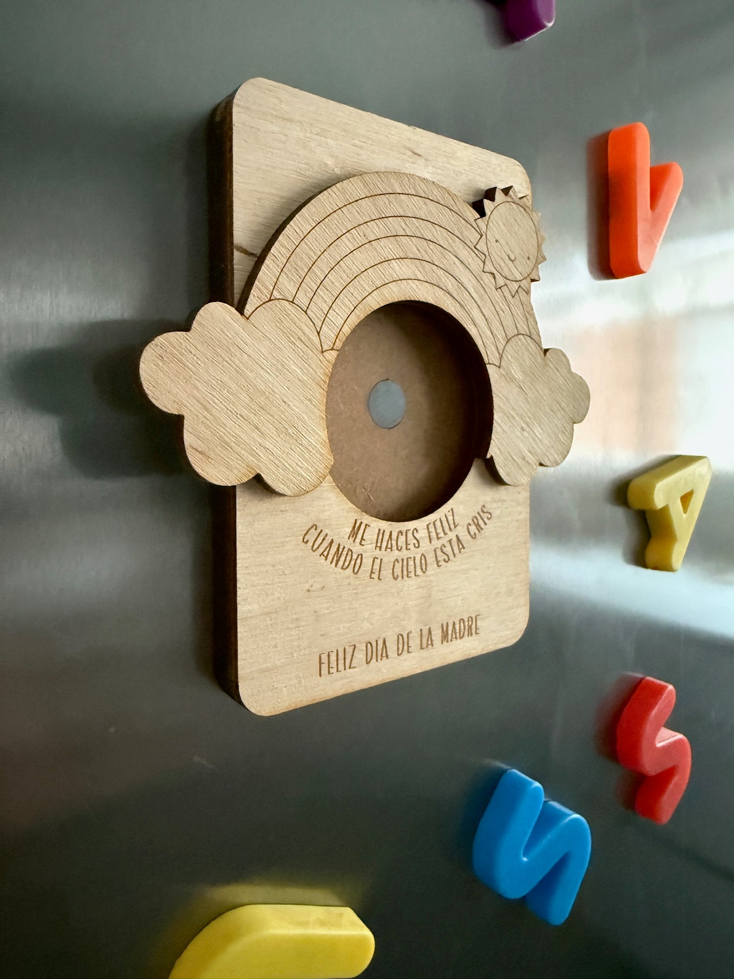 Marco arco iris mamá para la nevera