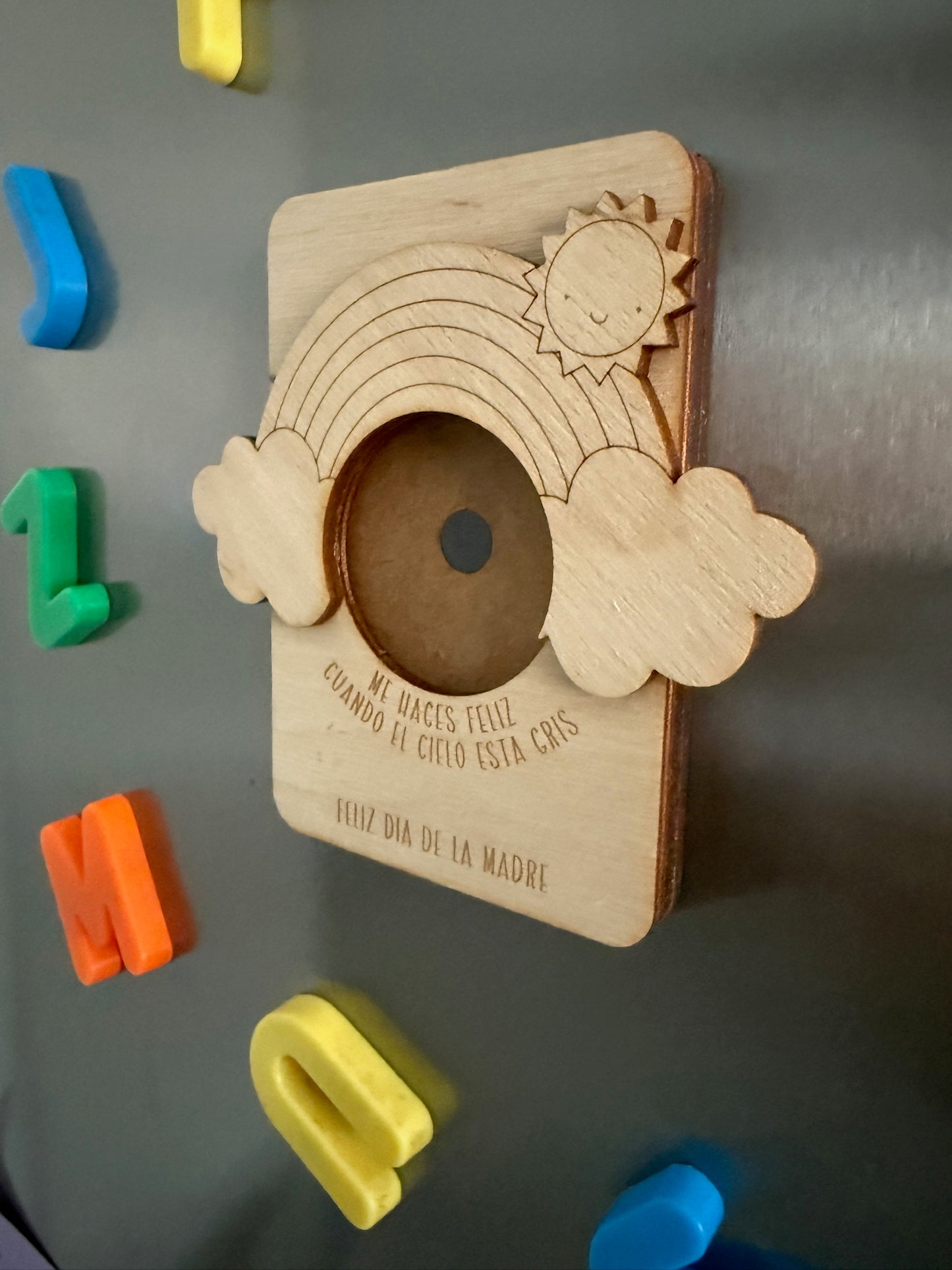 Marco arco iris mamá para la nevera