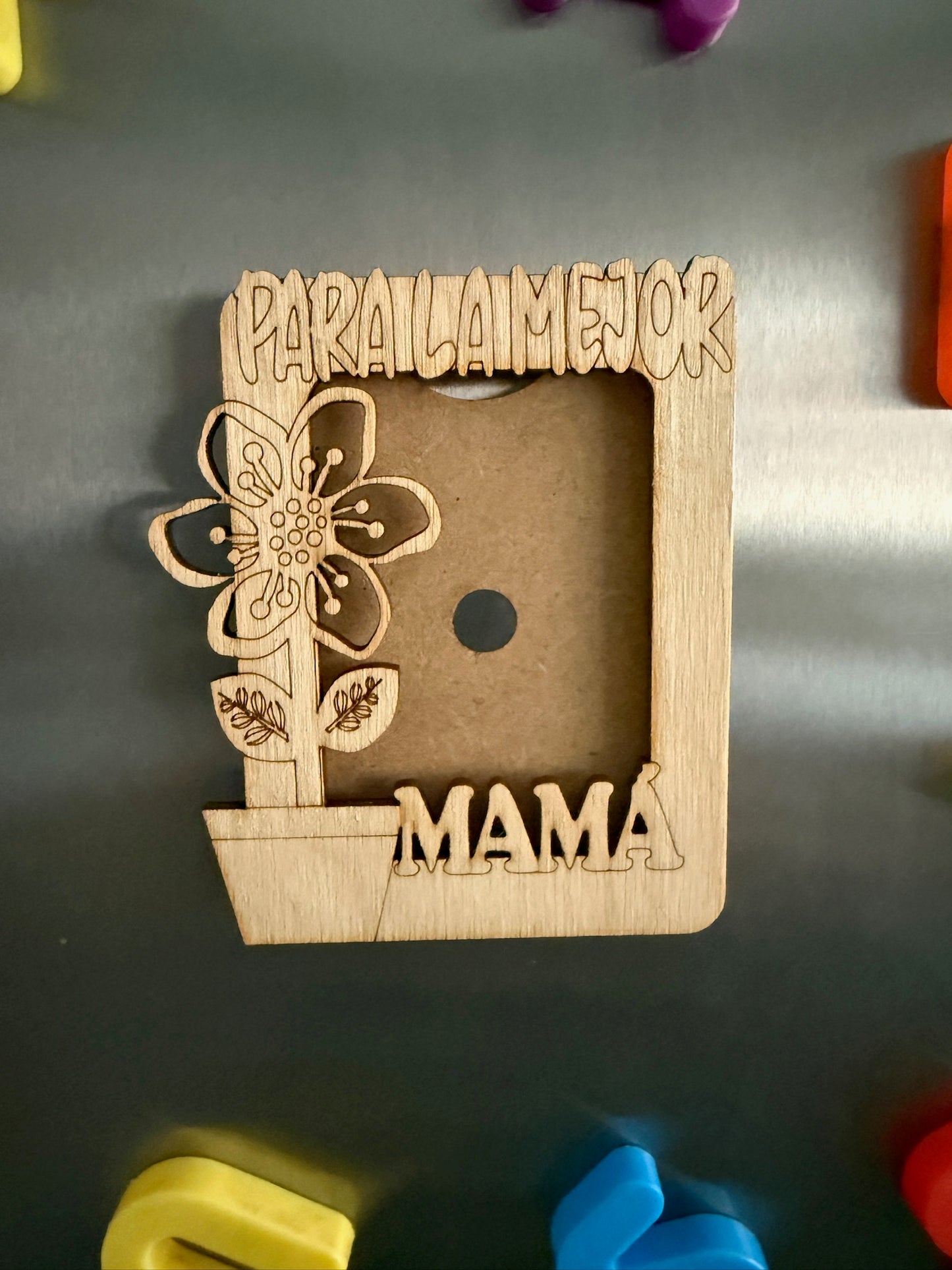 Marco flor mamá para nevera