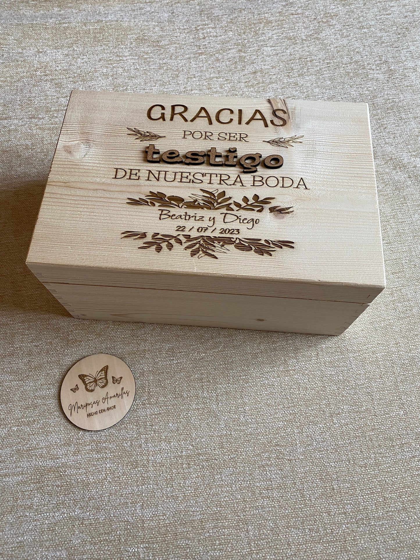 Caja grande testigo boda
