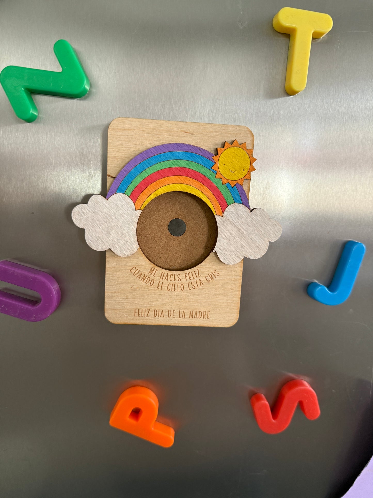 Marco arco iris mamá para la nevera