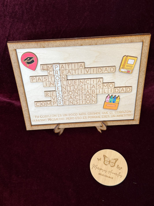 Cartel profe crucigrama