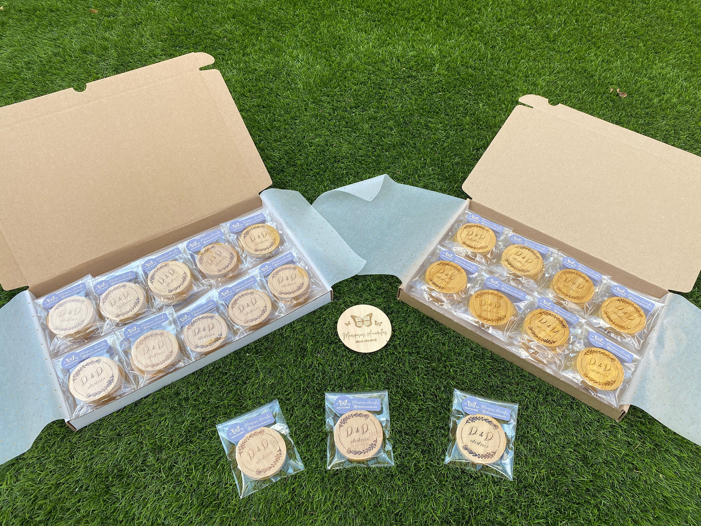 Abridor de bambú con iman boda