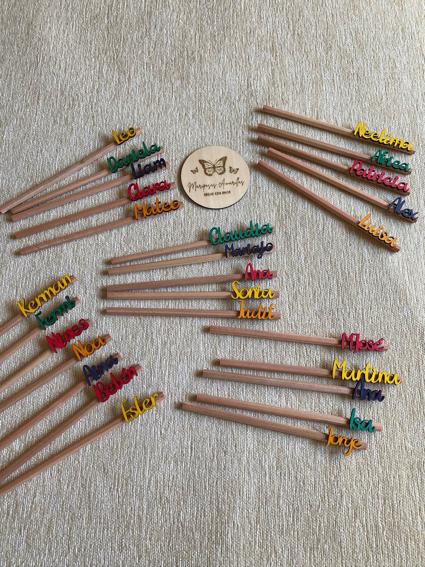 Lapiceros personalizados con nombre de colores
