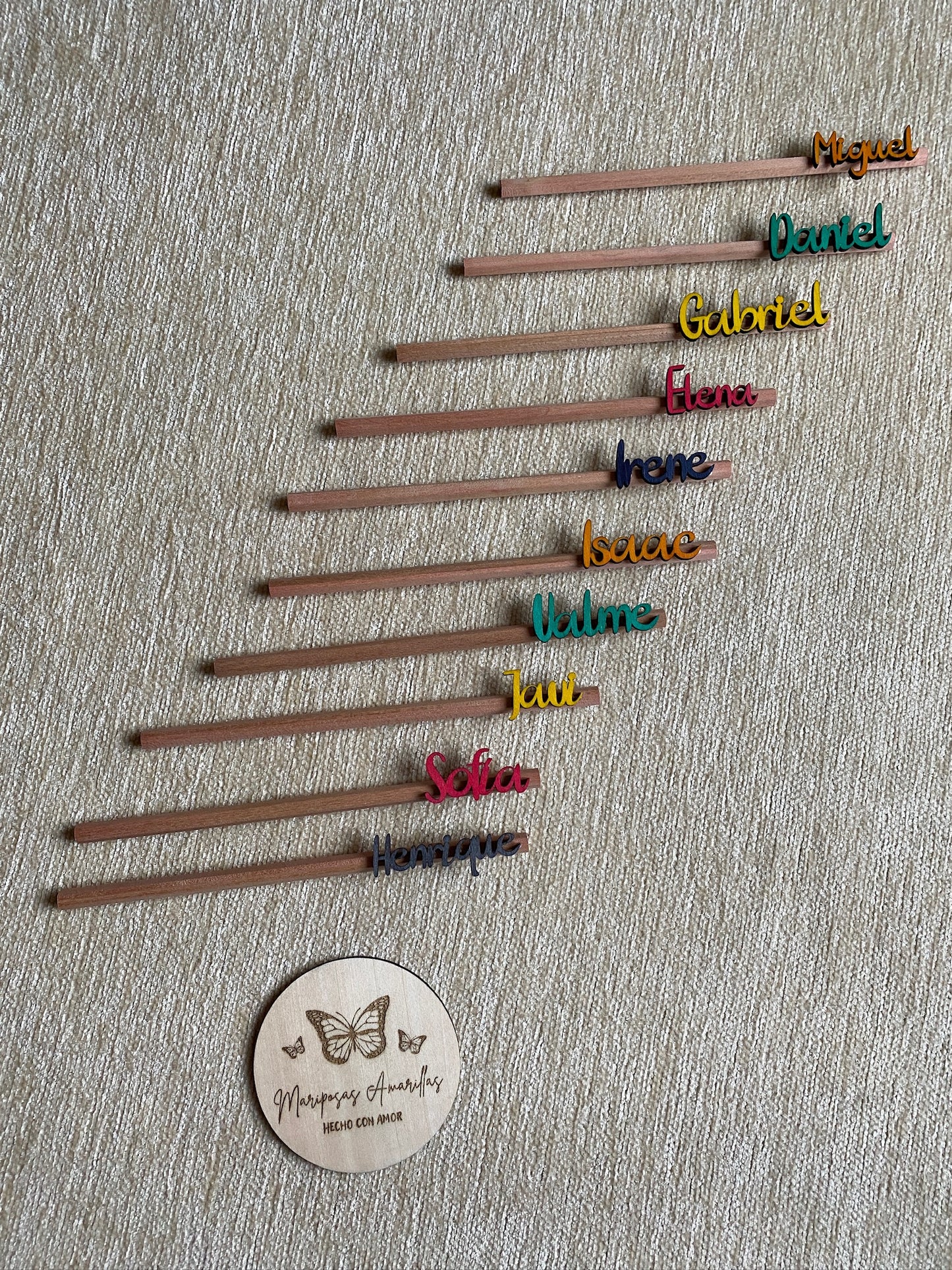 Lapiceros personalizados con nombre de colores