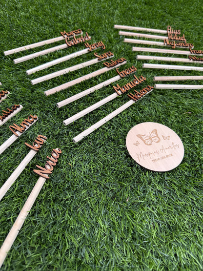 Lapiceros personalizados con nombre en madera