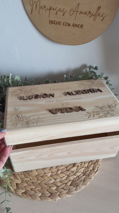 Caja de madera personalizada para jubilación