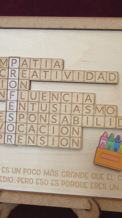 Cartel profe crucigrama