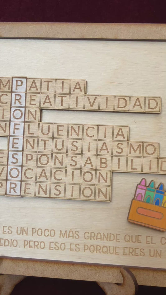 Cartel profe crucigrama