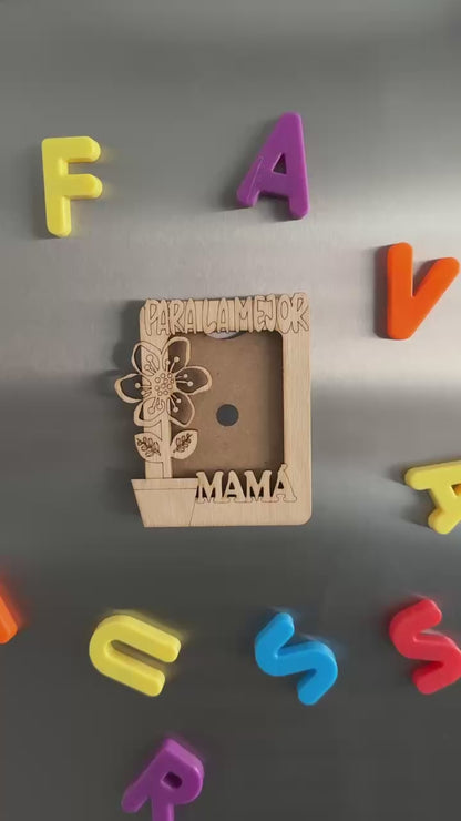 Marco flor mamá para nevera