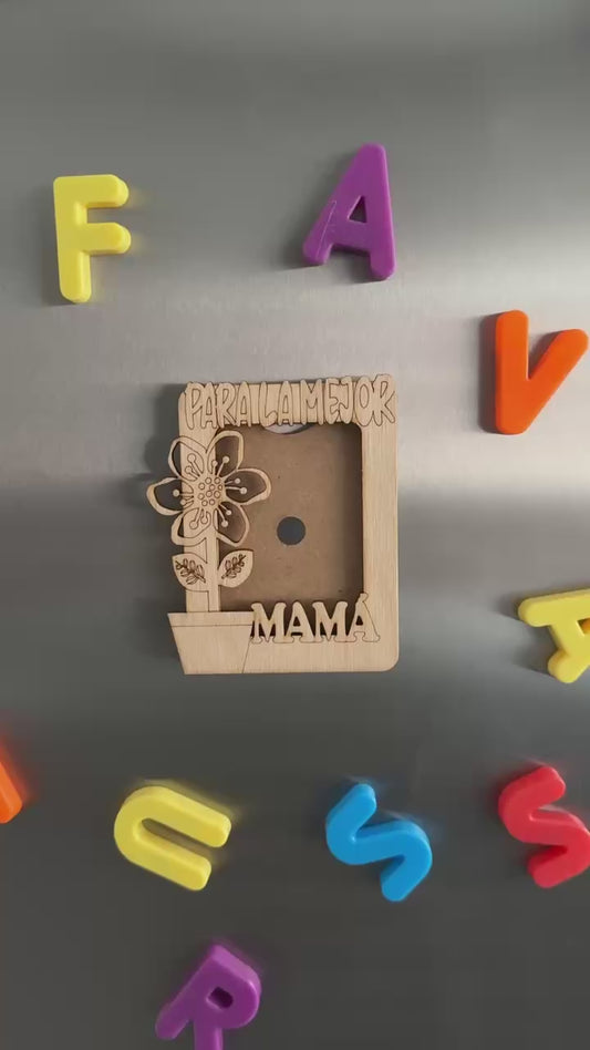 Marco flor mamá para nevera